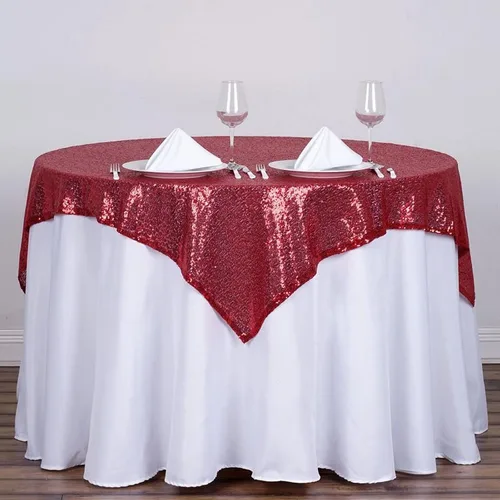 Miniatura 11 de Mantel de lentejuelas de 50 x 50 pulgadas, mantel negro brillante con purpurina brillante y secuencia metálica, para decoración de fiesta