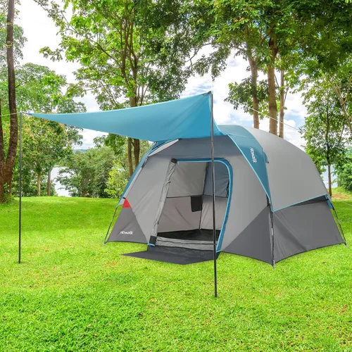 Miniatura 4 de Tienda de campaña para acampar, tienda de campaña fácil de instalar para 4 personas que viajan al aire libre, azul claro