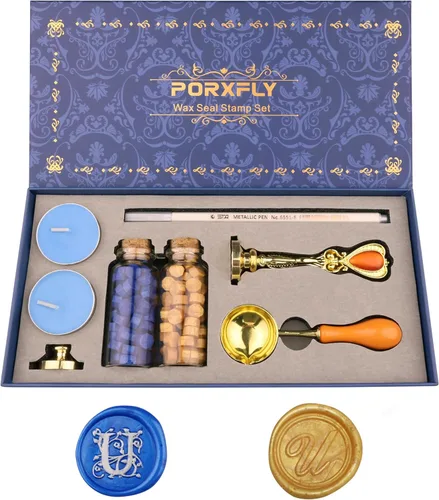 Miniatura 26 de Juego de 2 sellos de cera con letra J, kit de sellos de cera del alfabeto inicial, caja de regalo vintage, sello de la serie de letras de la A a