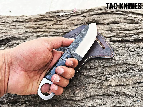 Miniatura 7 de TAC KNIVES Cuchillo de caza de hoja fija de espiga completa de 7 pulgadas en funda de regalo para él Cuchillo de supervivencia de acero de alto