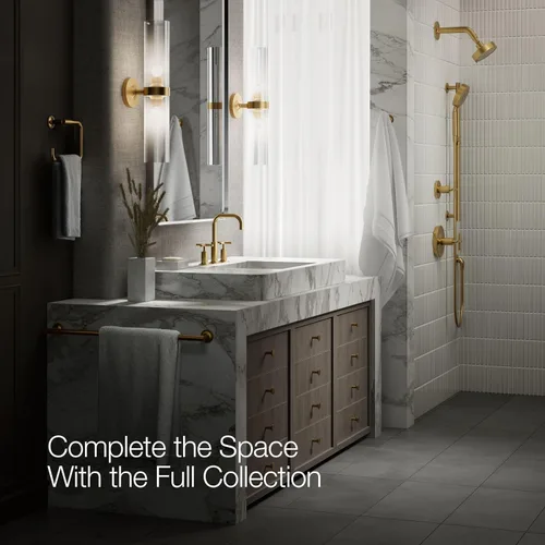 Miniatura 10 de KOHLER K-14406-3-2MB Purist - Grifo para lavabo de baño, 3 agujeros con asas cruzadas bajas, 1.2 GPM, latón moderno cepillado vibrante Latón