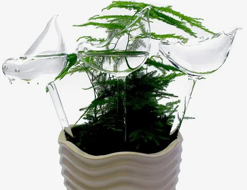 Miniatura 4 de Globos de riego de plantas de vidrio, globos de riego automático en forma de pájaro, inserto de maceta de riego automático, dispositivos de riego