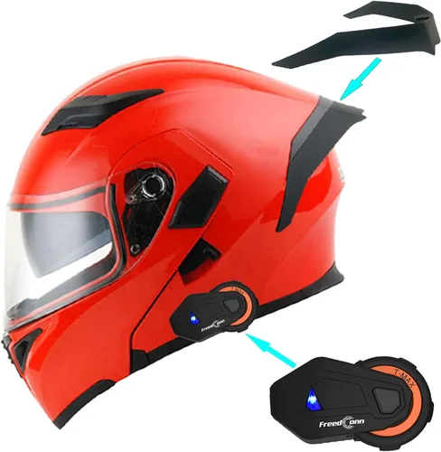 Miniatura 8 de 1Storm Casco modular de cara completa para motocicleta con doble visera abatible, protector solar: HB89
