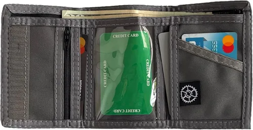 Miniatura 2 de Cartera triple de nailon con bolsillo para monedas, Granite, Billetera triple
