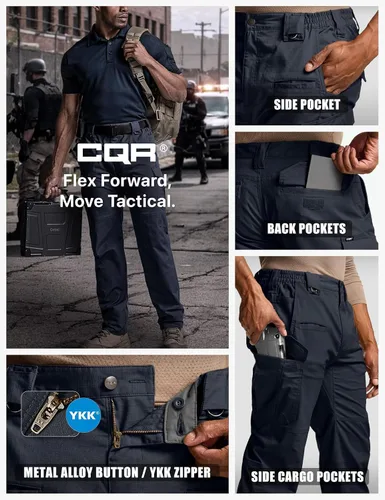 Miniatura 178 de CQR – Pantalones tácticos elásticos tipo cargo para hombre, resistentes al agua, de tela ripstop (antidesgarros), ligeros, ideales para uso diario