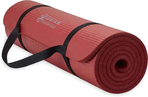 Miniatura 11 de Gaiam Essentials - Alfombrilla de yoga y pilates, fitness y ejercicio de 2/5 pulgadas de grosor (0.394 in) con correa de transporte fácil de Balsam