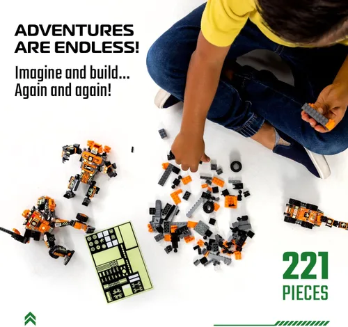 Miniatura 6 de JITTERYGIT Mech Robot soldado que brilla en la oscuridad ladrillos de juguete STEM, juguetes para niños de Navidad, cumpleaños, Regalos, regalo