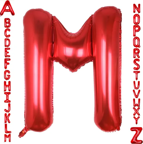 Miniatura 45 de AULE Globos de helio con letra roja S, de 40 pulgadas, grandes, gigantes, de lámina de mylar, rojos, para decoraciones de cumpleaños, aniversarios