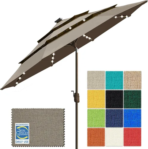 Miniatura 68 de EliteShade - Sombrilla solar de 9 pies / 2.74 metros, con 80 luces LED para patio, mesa al aire libre, con ventilación y cubierta que no se decolora