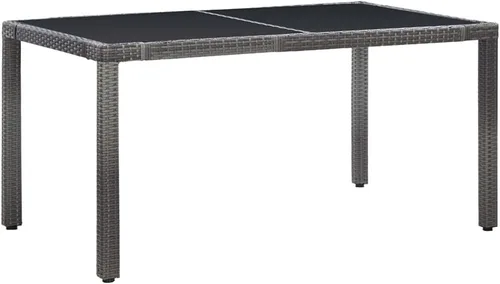 Miniatura 2 de Ensemble de salle à manger extérieur 7 pièces en rotin polyéthylène gris avec table en verre trempé et coussins, pour jardin, terrasse ou patio