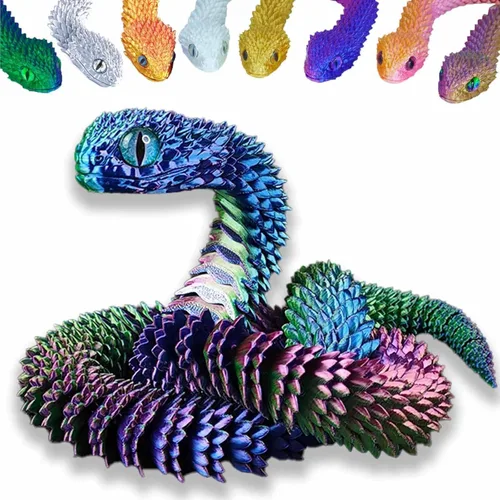 Miniatura 18 de Conjunto de Animales Impresos en 3D Juguetes de Serpiente Impresos en 3D Juguete Fidget Articulado Flexible Impreso en 3D Animales Impresos en 3D