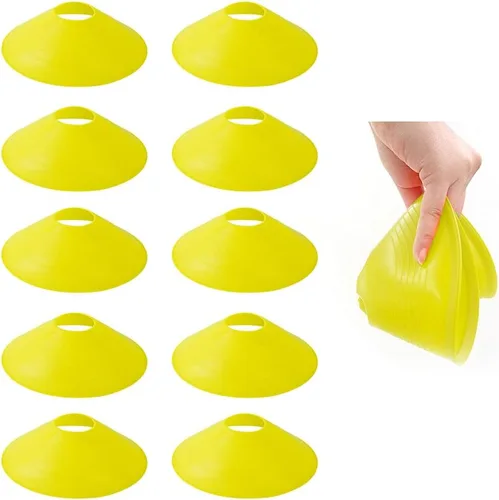 Miniatura 6 de TNZMART Escalera de agilidad y conos de disco, juego de entrenamiento de peldaños ajustables con 10 conos deportivos de plástico para entrenamiento