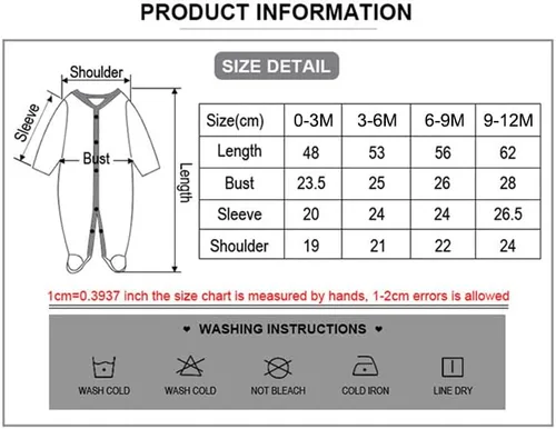 Miniatura 2 de ZAV Solid Unisex Infants Clothes Baby Boys Girl Footed Jumpsuits Cotton Rompers