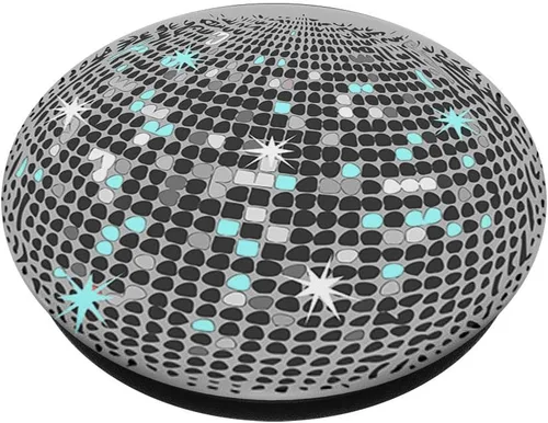 Miniatura 2 de Bola de discoteca de efecto retro plateado con purpurina 70s 80s – PopSockets Grip y soporte para teléfonos y tabletas