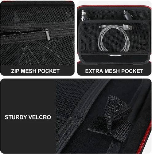 Miniatura 4 de Funda GPS para Garmin dezl OTR610/OTR720/OTR710/OTR620/DriveSmart 76/66/71 EX/DriveCam™ 76/RV 795/RV Cam 795, 6-7 pulgadas con bolsa de malla