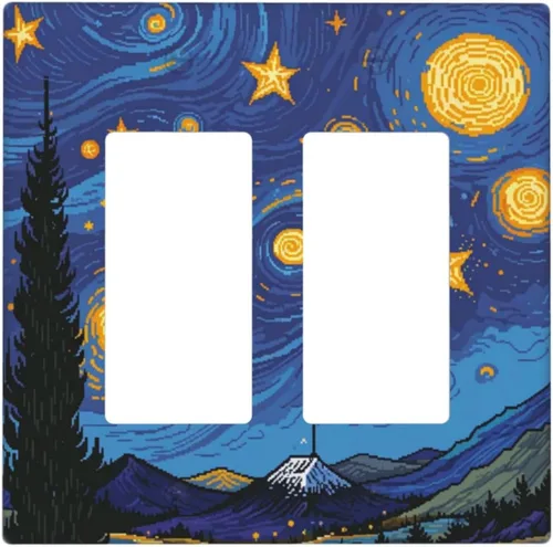 Miniatura 91 de Cubiertas decorativas para interruptor de luz de astronauta, placa de pared en blanco, placa frontal eléctrica para interruptor de baño, dormitorio