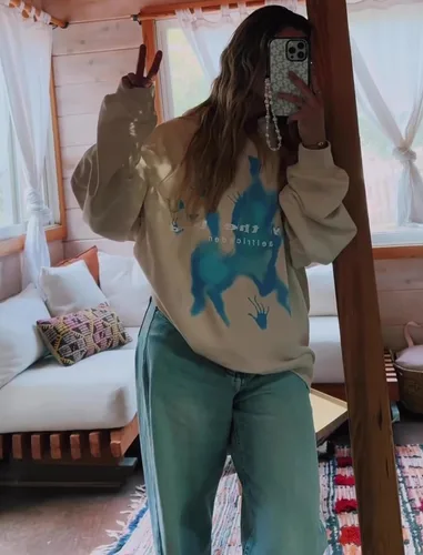 Miniatura 4 de Aelfric Eden Sudaderas con capucha con estampado vintage, sudadera casual de gran tamaño, manga larga, ropa urbana con capucha