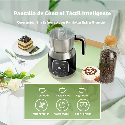 Miniatura 4 de Maestri House Espumador de Leche, Temperatura Variable y Grosor de Espuma DualFro 600 Espumador de Leche Vaporizador, Calentador de Leche