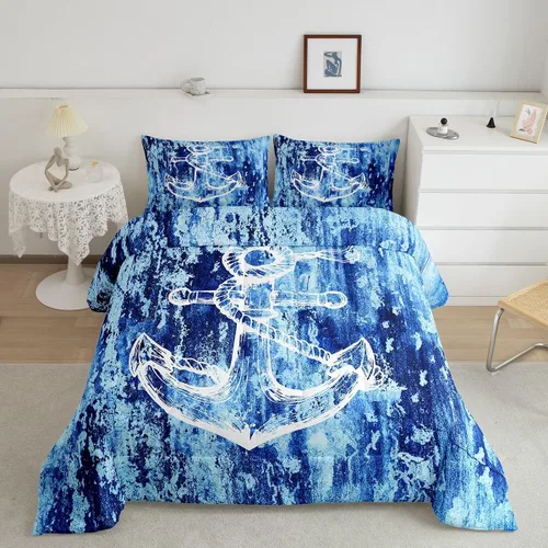 Miniatura 21 de jejeloiu Juego de edredón con patrón de corona, edredón estampado King y Queen para niños y adolescentes, juego de ropa de cama moderno de arte