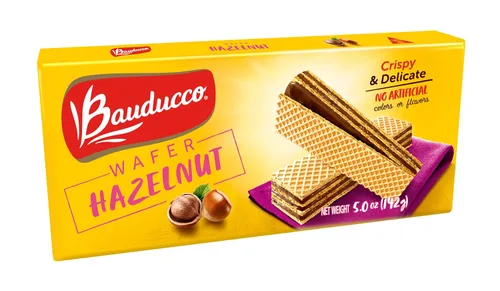 Miniatura 25 de Bauducco Vanilla Wafers - Galletas crujientes de oblea con 3 deliciosas capas de crema con sabor a vainilla, delicioso aperitivo dulce o postre, 9.0