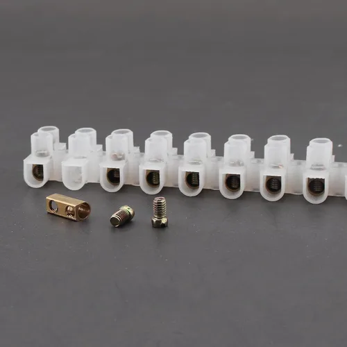 Miniatura 8 de Bloque de terminales de 12 posiciones, tira de 10 amperios, 380 voltios, conector de terminal de tornillo blanco, bloque de barrera eléctrica