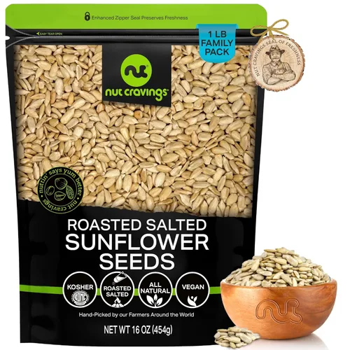 Miniatura 11 de NUT CRAVINGS - Granos de semillas de girasol crudas para comer, sin sal, sin cáscara, (16 onzas - 1 libra) empaquetadas frescas en bolsa resellable