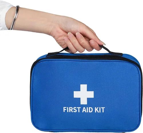 Bolsa portátil de primeros auxilios, bolsa de transporte médica con compartimento vacía con cremallera, bolsa de emergencia para el hogar, viajes,