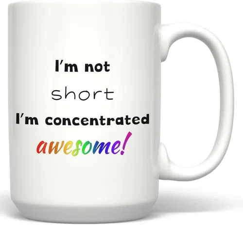 Miniatura 6 de PixiDoodle Funny Awesome - Taza de café para persona corta (11 onzas, negro)