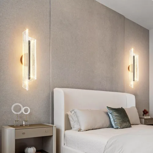 Miniatura 2 de Aplique de pared negro moderno lámpara de pared regulable LED lámpara de pared para sala de estar, pasillo, baño, dormitorio, 19.7 pulgadas