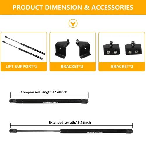 Miniatura 9 de Kit de asistencia de soporte de elevación de puntales de capó RERPRO compatible con Jeep Wrangler JK Unlimited 2/4 puertas 2007-2018 Accesorios