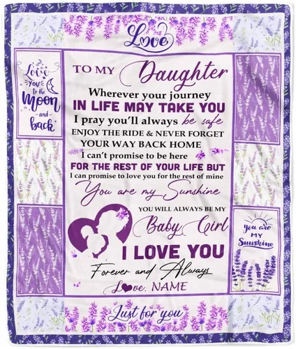Miniatura 33 de Manta personalizada con texto en inglés «To My Amazing Daughter from Mom Dad Lion Never Forget I Love You Daughter», manta de forro polar