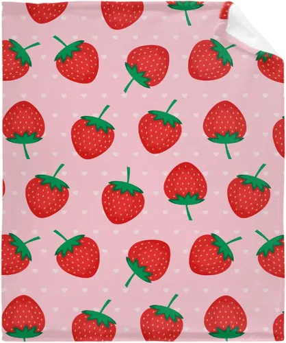Miniatura 14 de Darani Manta de franela ligera de fruta de plátano, súper suave y acogedora, cálida y ligera, manta de franela suave de 60 x 50 pulgadas