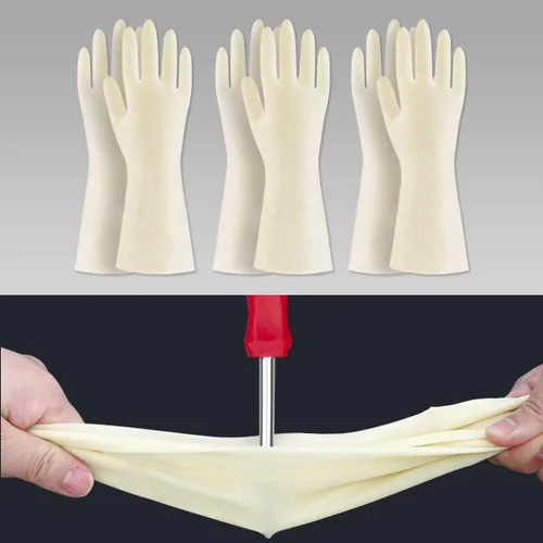 BOOMJOY Guantes de limpieza de nitrilo, guantes resistentes para lavar platos, guantes medianos reutilizables para cocina, baño, jardinería, (Corto)