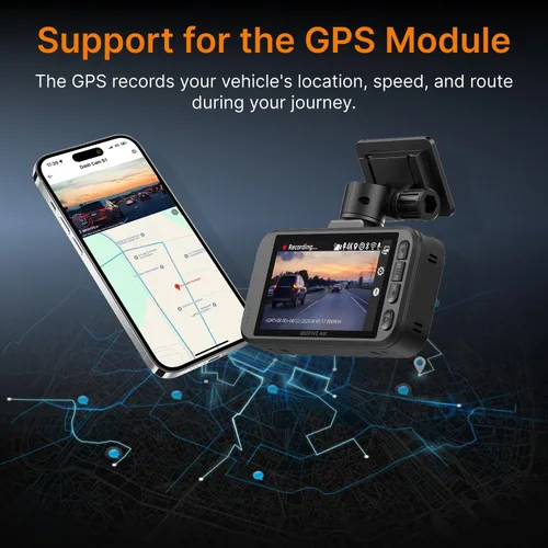 Miniatura 5 de Miofive Cámara de salpicadero delantera – Cámara de salpicadero 4K UHD para coches, Bluetooth incorporado, Wi-Fi de 5G, GPS, pantalla IPS de 3