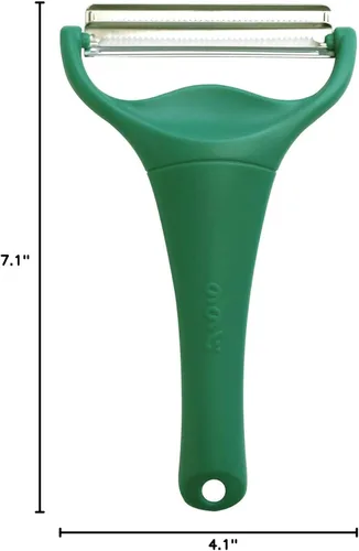 Miniatura 3 de Nonoji MAX - Pelador y triturador de repollo con mango antideslizante, Julienne, 2 cuchillas afiladas para pelar verduras, cocina, verde oscuro