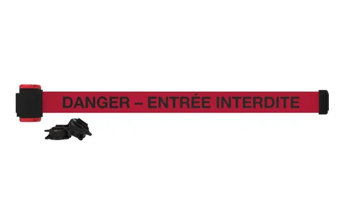 Banner Stakes Soporte magnético de pared de 7 pies – Bandera roja "Danger- Entrée Interdite", se asegura fácilmente a múltiples superficies, cierre