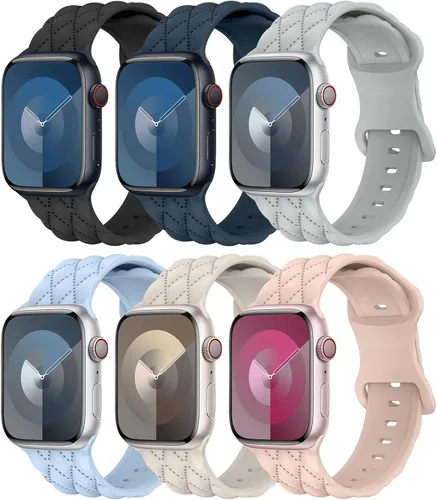 Miniatura 28 de Correa de silicona para Apple Watch para mujer de 1.575 in 1.496 in 1.614 in 1.732 in 1.811 in 1.772 in 1.654 in, correa deportiva de repuesto
