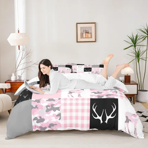 Miniatura 27 de Juego de funda de edredón de elefante bohemio para niños, tamaño individual, juego de ropa de cama de mandala bohemio de 2 piezas para decoración