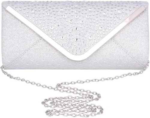 Miniatura 3 de adoptfade Womens sobre clásico noche embrague Glitter Rhinestone bolsa