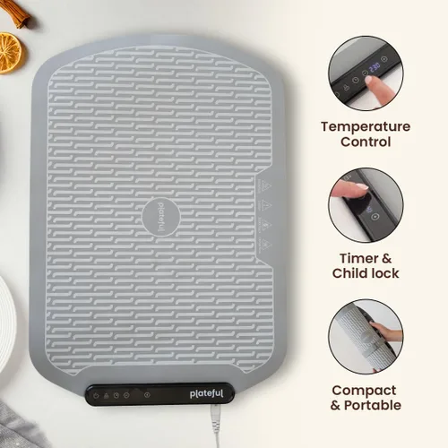 Miniatura 5 de Plateful Tapete de calentamiento para alimentos – Tapete de calentamiento de alimentos para fiestas de bufés, bandejas de calefacción Real