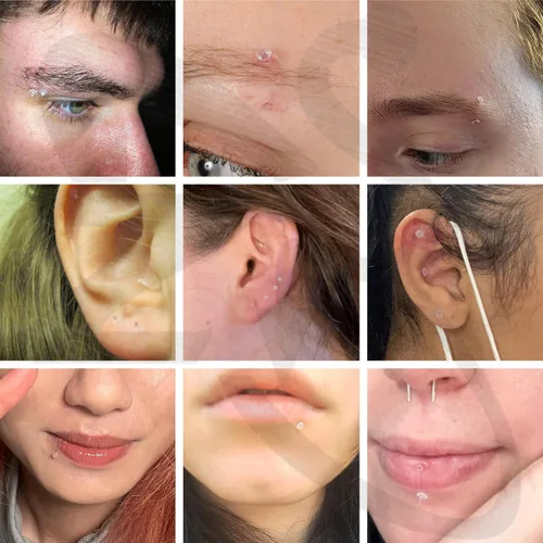 Miniatura 2 de ZS 4 pares de piercings de cejas transparentes de 16G y 14G, retenedores de plástico para el vientre y labios, aretes de acrílico Bioflex Daith Rook
