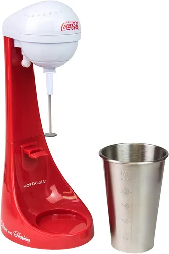 Nostalgia - Máquina para hacer batidos o mezclar bebidas Coca Cola eléctrica y de dos velocidades, edición limitada, incluye taza para mezclar de