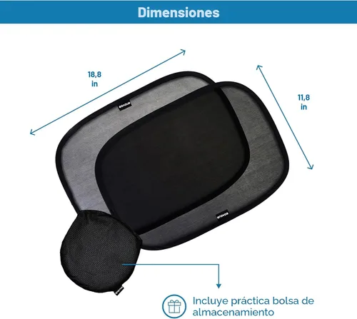 Miniatura 3 de Enovoe - Paquete de 2 persianas para ventana de automóvil de 19 x 12 pulgadas en cubierta lateral para SUV, sedanes y camiones, protege al bebé