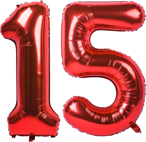 Miniatura 15 de Globo gigante de helio de 40 pulgadas, número 0 rojo, de poliéster, película de aluminio, 0-9, para niña y niño, autoinflable, dígito cero