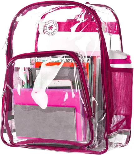 Miniatura 14 de K-Cliffs Large Transparent Backpack Clear Heavy Duty School Bag Durable Student Bookbag See Through Vinyl Daypack Workbag
