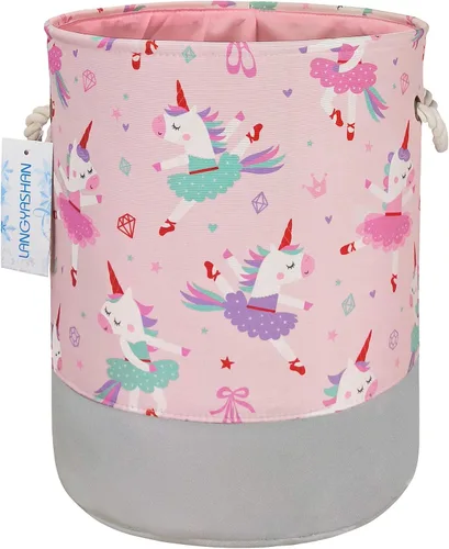 Miniatura 14 de Cesta de Ropa de Lona Plegable Organizador Cesta de Almacenamiento para Niños y Niñas Cesto de Ropa Sucia Contenedores de Juguetes Cestas de Regalo