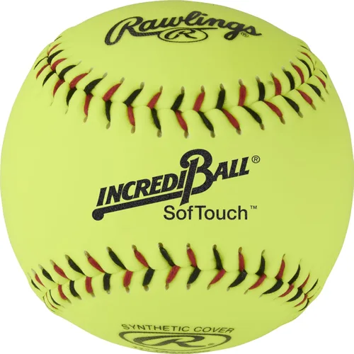 Miniatura 3 de Rawlings Pelotas de sóftbol Incredi-Ball amarillas Softstitch Opciones de 11" y 12" Opciones de cubierta de tela y cuero sintético 12