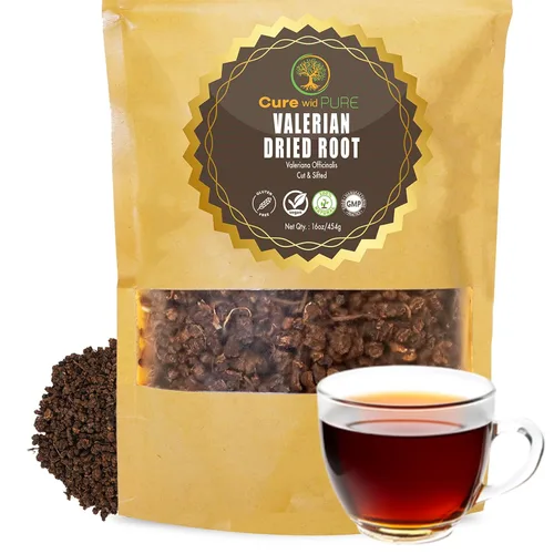 Miniatura 9 de Cure wid Pure Raíz de valeriana orgánica para apoyar el sueño, corte de 4 onzas / 4.02 oz, té de raíz de valeriana tamizado y no irradiado suelto