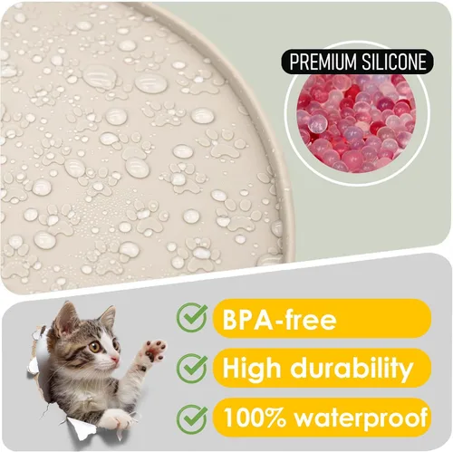 Miniatura 3 de Tapetes de alimentación de mascotas, para alimentos y agua, manteles individuales antideslizantes impermeables para perro y gato, 1 paquete