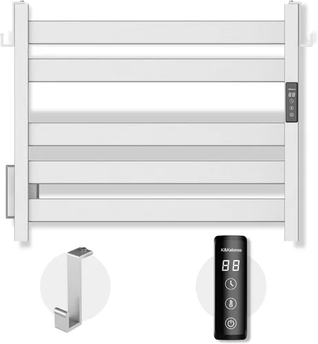 K&KALONZO EL18SL - Toallero térmico de 5 bares, montaje en pared, calor rápido en 2 minutos, EL18SL | Brushed, Fast Heat(122°F in 2 Min), Built-in